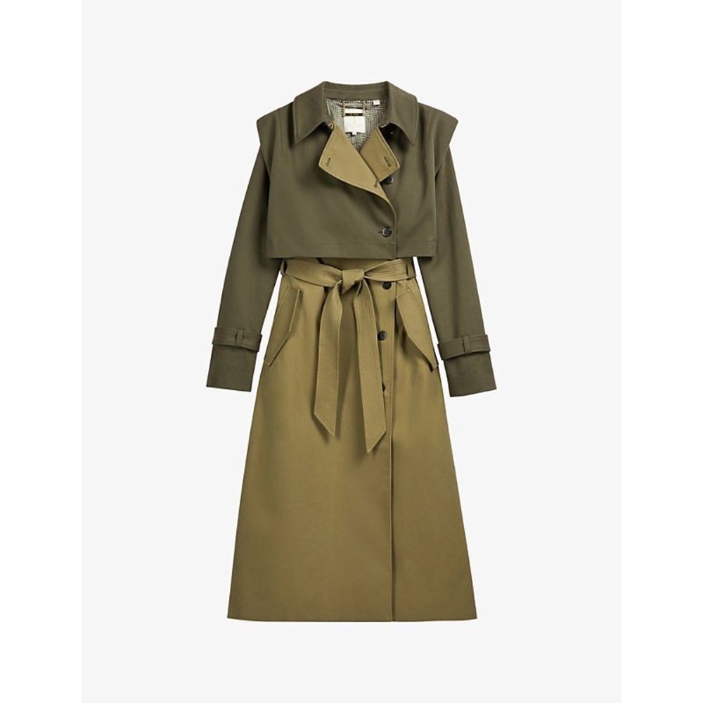 New - Ted Baker Eden Color Blocked Cotton Mac Jacket